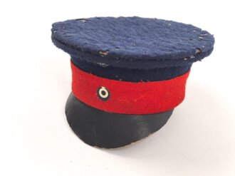 Kaiserreich, Miniatur Schirmmütze aus Pappe mit Filz beklebt. Durchmesser des Mützendeckel 10,5cm