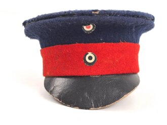 Kaiserreich, Miniatur Schirmmütze aus Pappe mit Filz beklebt. Durchmesser des Mützendeckel 10,5cm