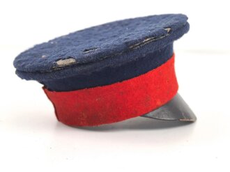 Kaiserreich, Miniatur Schirmmütze aus Pappe mit Filz beklebt. Durchmesser des Mützendeckel 10,5cm