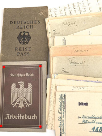 Feldpost / Post und Ausweise eines Angehörigen...