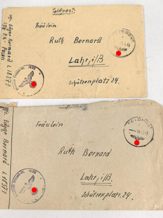 Feldpost / Post  eines Angehörigen Feldpost Nummer 18545" Flak-Abteilung 945 "