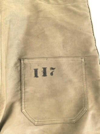 U.S. Navy WWII Deck pants size medium. " Navy Department Contract NXsx 38067" Used, good condition