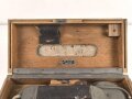 1. Weltkrieg, Feldfernsprecher 16. Verschluss defekt, Typenschild und Vermittlungsschnur fehlen. Ungereinigt, Funktion nicht geprüft