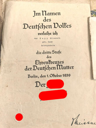 Umfangreicher Papiernachlass einer Familie