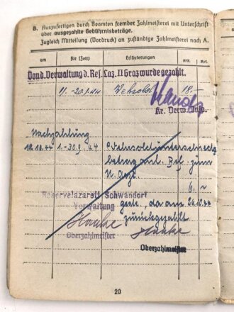 Soldbuch, Wehrpaß und Feldpost eines Sanitäters