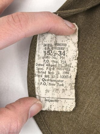 U.S.Army 1945 dated,"Regulation Army Officers Shirt" good condition