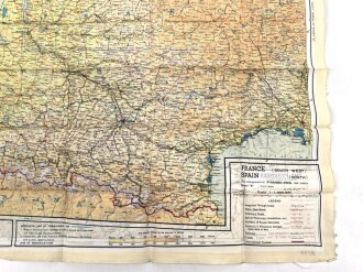 British WWII silk escape map 43A " France, Belgium Holland" . Issued to both Brotish and U.S. paratroopers. Bery good condition
