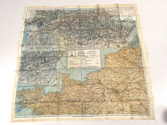 British WWII silk escape map 43A " France, Belgium...