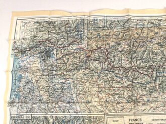 British WWII silk escape map 43A " France, Belgium Holland" . Issued to both Brotish and U.S. paratroopers. Bery good condition