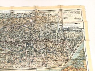 British WWII silk escape map 43A " France, Belgium Holland" . Issued to both Brotish and U.S. paratroopers. Bery good condition