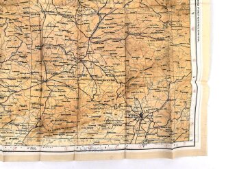 British WWII silk escape map 43K "Spain, Portugal, France" . Issued to both Brotish and U.S. paratroopers. Bery good condition