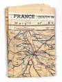 British WWII silk escape map 43K "Spain, Portugal, France" . Issued to both Brotish and U.S. paratroopers. Bery good condition