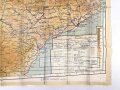 British WWII silk escape map 43K "Spain, Portugal, France" . Issued to both Brotish and U.S. paratroopers. Bery good condition