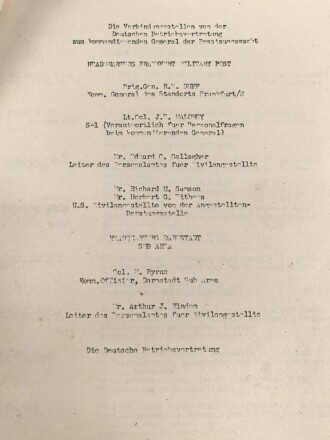 U.S. Army , Papierkonvolut eines Zivilangestellten in Darmstadt 1948