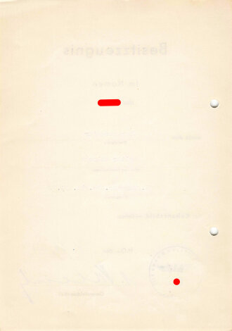 Besitzzeugnis zum Kubanschild für einen...