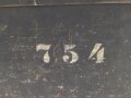Waffenmeister Ergänzungskasten ( Patronenkasten 41 ) mit Aufschabloniertem " E"  für Waffenmeister. Originallack, guter Zustand, ungereinigt. "Wa 42"