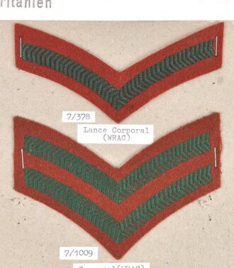 Großbritannien, Sammlung Rangabzeichen Heer, auf...