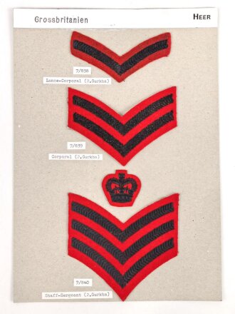 Großbritannien, Sammlung Rangabzeichen Heer, auf...