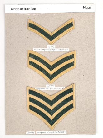 Großbritannien, Sammlung Rangabzeichen Heer, auf...