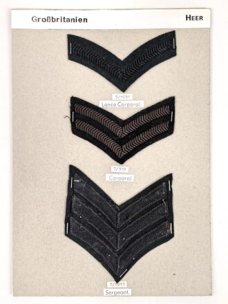 Großbritannien, Sammlung Rangabzeichen Heer, auf...