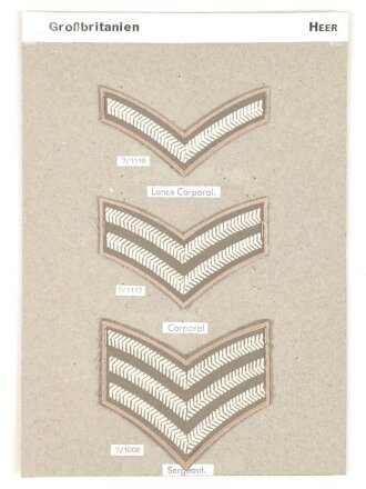 Großbritannien, Sammlung Rangabzeichen Heer, auf...