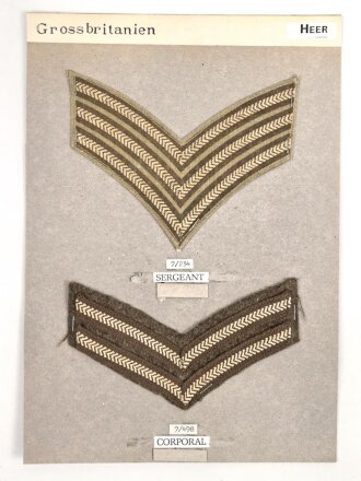 Großbritannien, Sammlung Rangabzeichen Heer, auf...