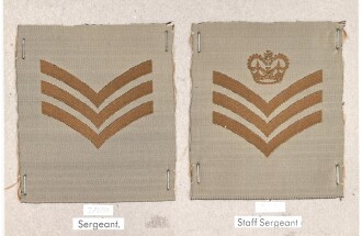 Großbritannien, Sammlung Rangabzeichen Heer, auf Karton getackert