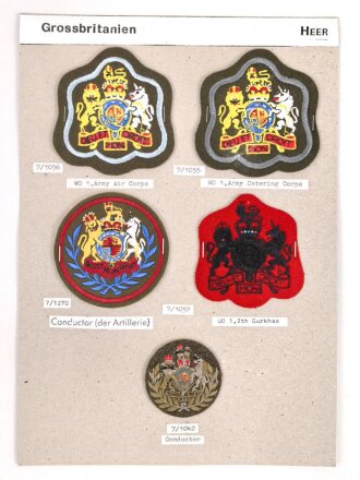 Großbritannien, Sammlung Ärmelabzeichen Heer,...