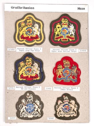 Großbritannien, Sammlung Ärmelabzeichen Heer,...