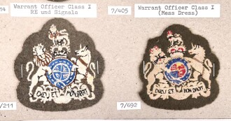 Großbritannien, Sammlung Ärmelabzeichen Heer, auf Karton getackert