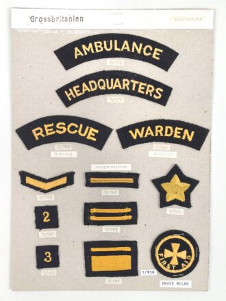 Großbritannien, Sammlung Ärmelabzeichen...