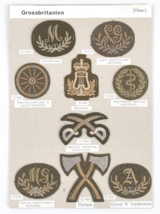 Großbritannien, Sammlung Ärmelabzeichen Heer,...
