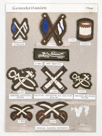 Großbritannien, Sammlung Ärmelabzeichen Heer,...