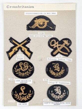 Großbritannien, Sammlung Tätigkeitsabzeichen,...