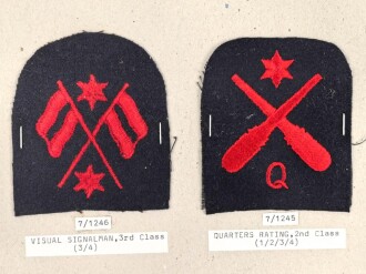 Großbritannien, Sammlung Ärmelabzeichen Marine, auf Karton getackert