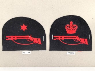 Großbritannien, Sammlung Ärmelabzeichen Marine, auf Karton getackert