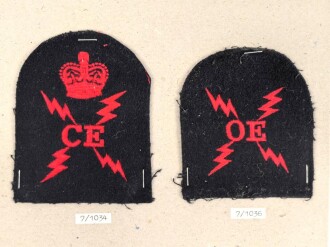 Großbritannien, Sammlung Ärmelabzeichen Marine, auf Karton getackert