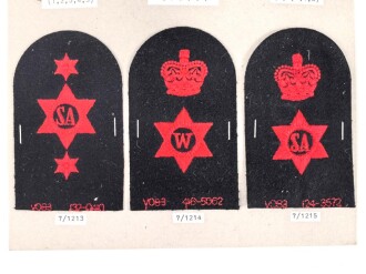 Großbritannien, Sammlung Ärmelabzeichen Marine, auf Karton getackert