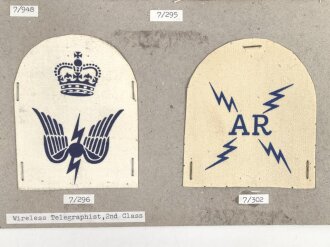 Großbritannien, Sammlung Tätigkeitsabzeichen Marine, auf Karton getackert