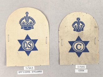 Großbritannien, Sammlung Ärmelabzeichen Marine, auf Karton getackert
