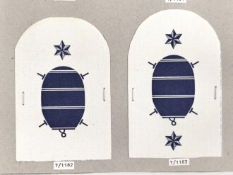 Großbritannien, Sammlung Ärmelabzeichen Marine, auf Karton getackert