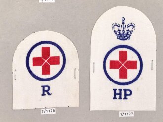 Großbritannien, Sammlung Ärmelabzeichen Marine, auf Karton getackert
