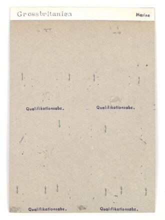 Großbritannien, Sammlung Tätigkeitsabzeichen Marine, auf Karton getackert