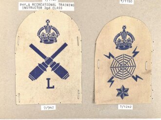 Großbritannien, Sammlung Ärmelabzeichen Marine, auf Karton getackert