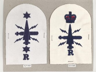 Großbritannien, Sammlung Ärmelabzeichen Marine, auf Karton getackert