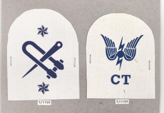 Großbritannien, Sammlung Ärmelabzeichen Marine, auf Karton getackert