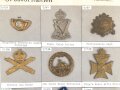 Großbritannien, Sammlung Mützenabzeichen, teils auf Karton geklebt