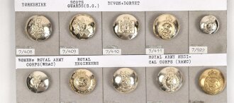 Großbritannien, Sammlung verschiedener Knöpfe