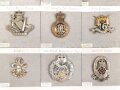 Großbritannien, Sammlung verschiedener Regimentsabzeichen