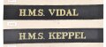 Großbritannien, Sammlung Mützenbänder für Matrosenmütze. auf Karton geklebt